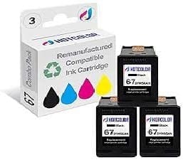 Compatible HP 67XL (3YM573AN) 3 Pack Black High Yield ink cartridge -
