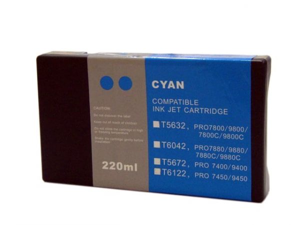 Compatible Epson T5632 Wide Format Cyan ink cartridge - 855 pages