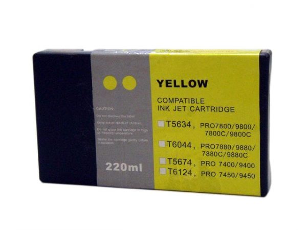 Compatible Epson T5634 Wide Format Yellow ink cartridge - 855 pages