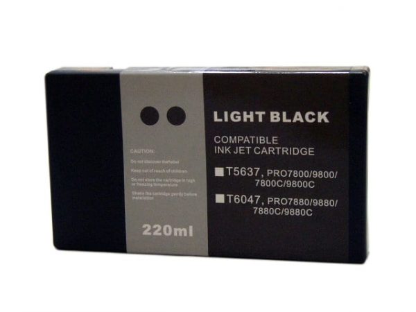 Compatible Epson T5637 Wide Format Light Black ink cartridge - 855 pages