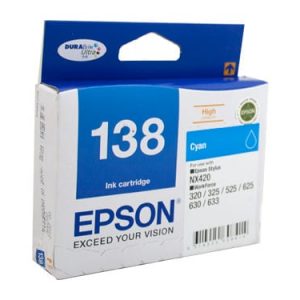 Genuine Epson 138 Cyan High Yield ink cartridge - 495 pages