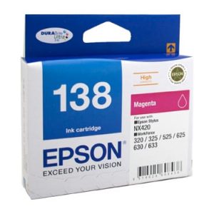 Genuine Epson 138 Magenta High Yield ink cartridge - 495 pages