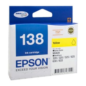 Genuine Epson 138 Yellow High Yield ink cartridge - 495 pages