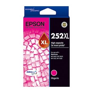 Genuine Epson 252XL Magenta High Yield ink cartridge - 1,100 pages