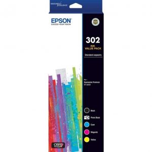 Genuine Epson 302XLValue Pack 5pk (B,PB,C,M,Y) ink cartridge -see singles