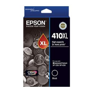 Genuine Epson 410XL Black High Yield ink cartridge - 500 pages