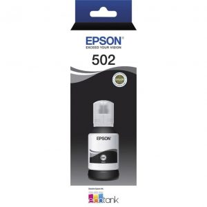 Genuine Epson T502 EcoTank Black ink bottle - 6,000 pages