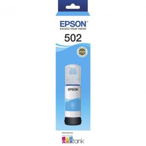 Genuine Epson T502 EcoTank Cyan ink bottle - 6,500 pages
