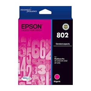 Genuine Epson 802 Magenta High Yield ink cartridge - 650 pages