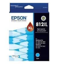 Genuine Epson 812XL Cyan High Yield ink cartridge - 1,100 pages