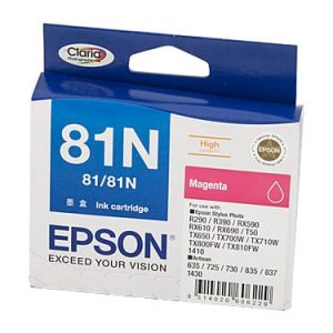 Genuine Epson 81N (T1113) Magenta High Yield ink cartridge - 855 pages