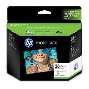 Genuine HP 28 (Q8893AA) Photo Value Pack Colour ink cartridge & 25 sheets glossy photo paper 6"x 4" - 190 pages