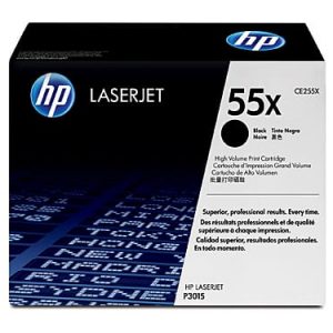 Genuine HP 55X (CE255X) Black High Yield toner cartridge - 12,000 pages