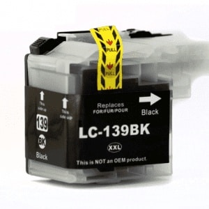 Compatible Brother LC-139XL Black Super High Yield ink cartridge - 2,400 pages