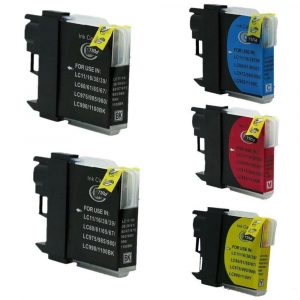 Compatible Brother LC-38/LC-67 Value Pack 5pk (Bx2,C,M,Y) ink cartridge - see singles for yield