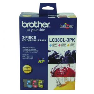 Genuine Brother LC-39 Value Pack 3pk (C,M,Y) ink cartridge - 260 pages each