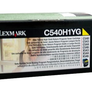 Genuine Lexmark C540H1YG (C540) Yellow High Yield toner cartridge - 2,000 pages