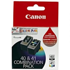 Canon PG-40 FINE Black ink cartridge & CL-41 FINE Colour ink cartridge 2pk - see singles for yield
