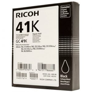 Genuine Ricoh/Lanier 405761 (GC-41K) Black Gel ink cartridge - 2,500 pages