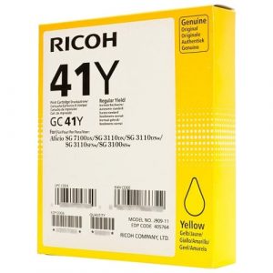 Genuine Ricoh/Lanier 405764 (GC-41Y) Yellow Gel ink cartridge - 2,200 pages