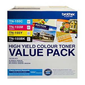 Genuint Brother TN-155CL Value Pack 4pk (B,C,M,Y) - see singles for yield