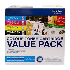 Genuine Brother TN-240 Value Pack 4pk (B,C,M,Y) toner cartridge - see singles for yield